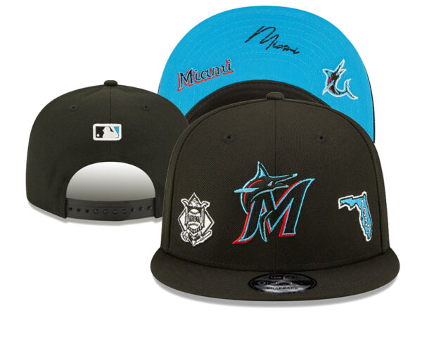 MLB Miami Marlins 9FIFTY Snapback Adjustable Cap Hat-638370629528498381